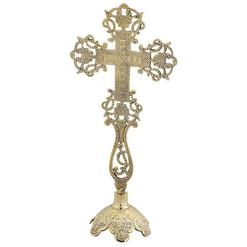croce benedizionale da mensa dorata