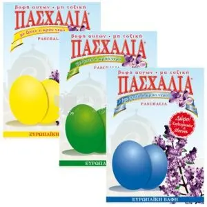 colorante per uova verde blu giallo