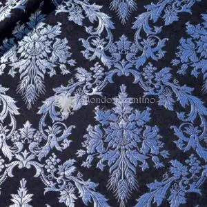 tessuto damascato I 06 109 nero ricamo argento