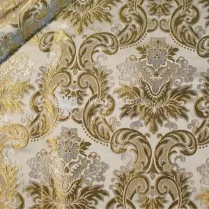 tessuto damascato I 10 101 bianco ricamo oro
