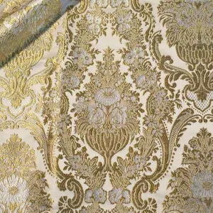 tessuto impero I 07 103 bianco ricami oro