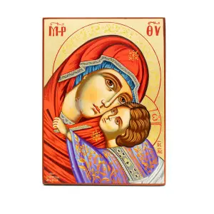 icona dipinta a mano madonna della tenerezza volto