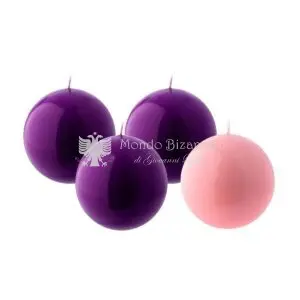 Sfera avvento diametro 10 cm viola rosa rosso bianco verde 2