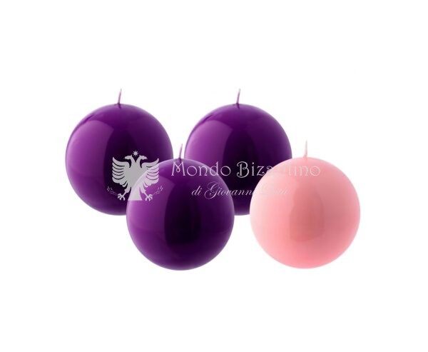 Sfera avvento diametro 10 cm viola rosa rosso bianco verde 2