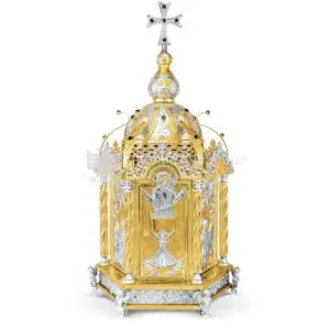 Artoforio Tabernacolo in metallo dorato argentato size 36x33x70 cod 3 31