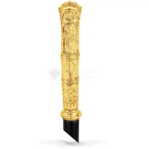Bastone episcopale con pomello dorato e cesellato size 3x3x130 cod 74 680