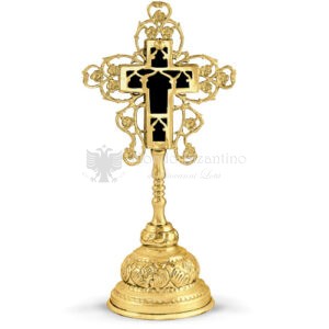 Croce benedizionale in metallo dorato con basamento size 10x7x20 cod 71 654