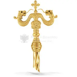 Pastorale in metallo dorato size 17x3x170 cod 74 675