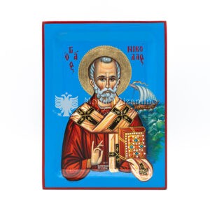 icona dipinta a mano san nicola di bari vescovo di mira cm 30x22 1