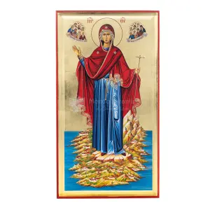icona serografata su oro madre di dio agioritissa regina del monte athos