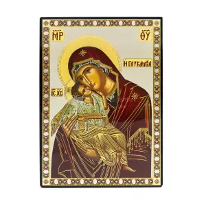 icona stampata su fondo lucido madonna della tenerezza intera
