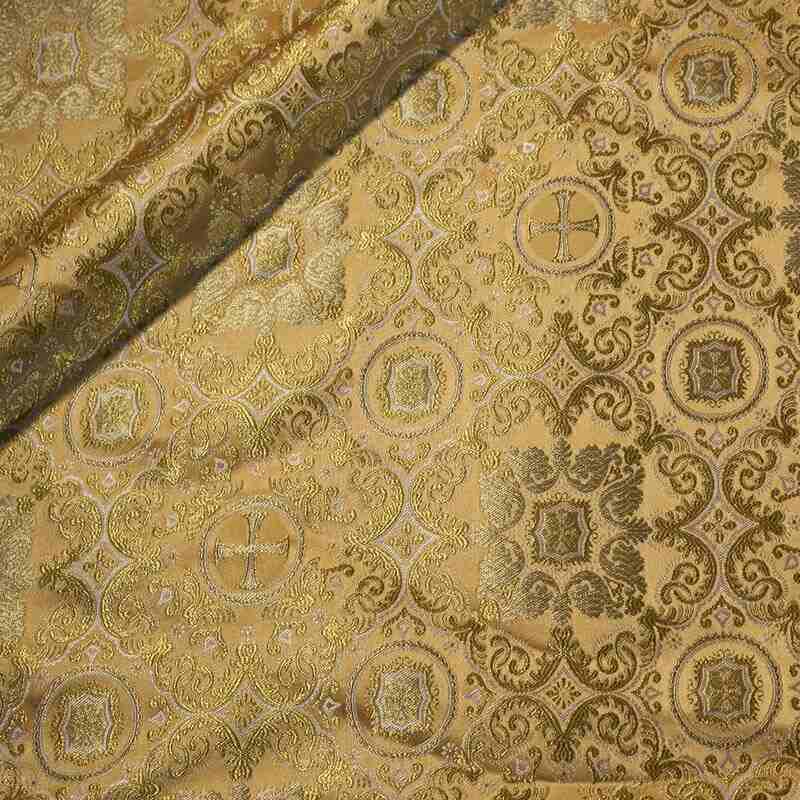 Tessuto Jacquard Morbido E Lucido Damascato Oro Largo 110 Pollici - Foto 6