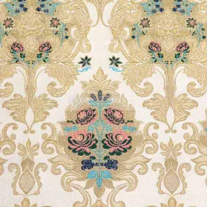 damasco venezia I 09 112 bianco oro fiori verdi