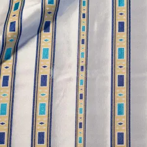 strisce I 27 111 bianco motivo blu