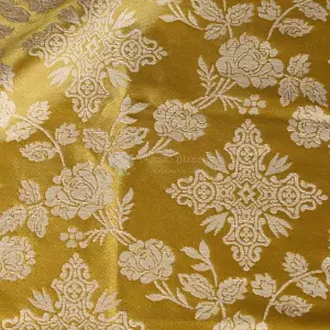 tessuto damascato I 22 101 oro disegno bianco
