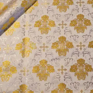 tessuto damascato I 25 102 bianco disegno oro