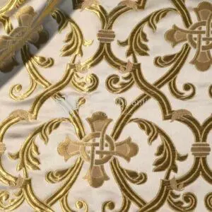 tessuto damascato I 29 103 bianco disegno oro