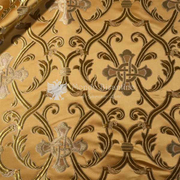 tessuto damascato I 29 113 oro disegno oro contorno bianco
