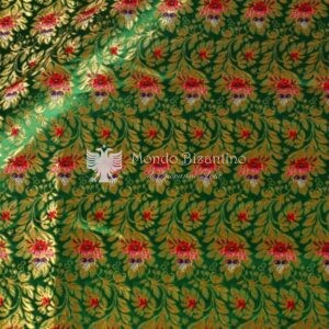 tessuto damascato I 41 107 verde motivo floreale