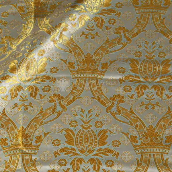 tessuto damascato I 44 102 grigio motivo oro