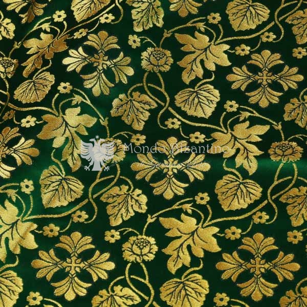 tessuto damascato I 48 108 verde motivo floreale