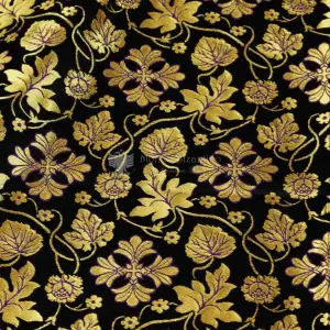 tessuto damascato I 48 109 nero motivo floreale