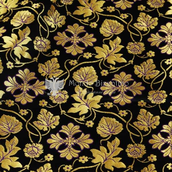 tessuto damascato I 48 109 nero motivo floreale