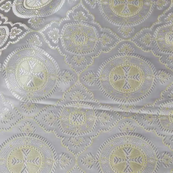 tessuto damascato I 51 101 bianco ricami bianco oro