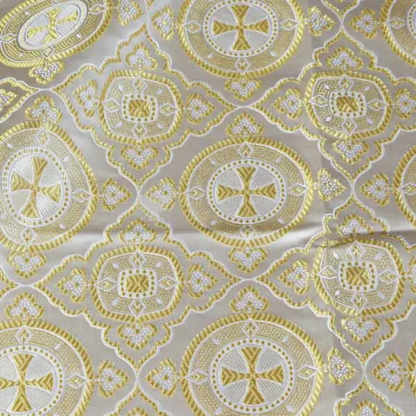 tessuto damascato I 51 102 avorio ricami oro bianco