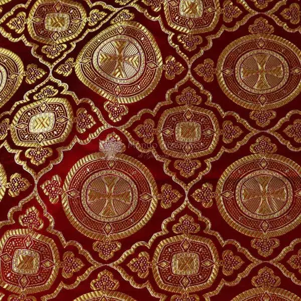 tessuto damascato I 51 110 bordeaux ricami oro bianco
