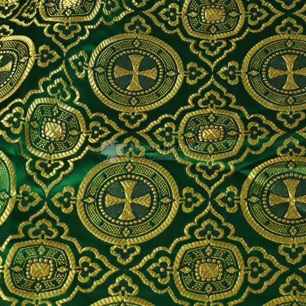 tessuto damascato I 51 113 verde ricami oro