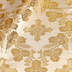 tessuto damascato I 66 101 bianco oro