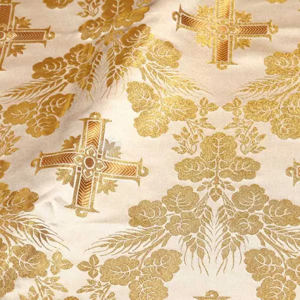 tessuto damascato I 66 102 bianco rosso ramato