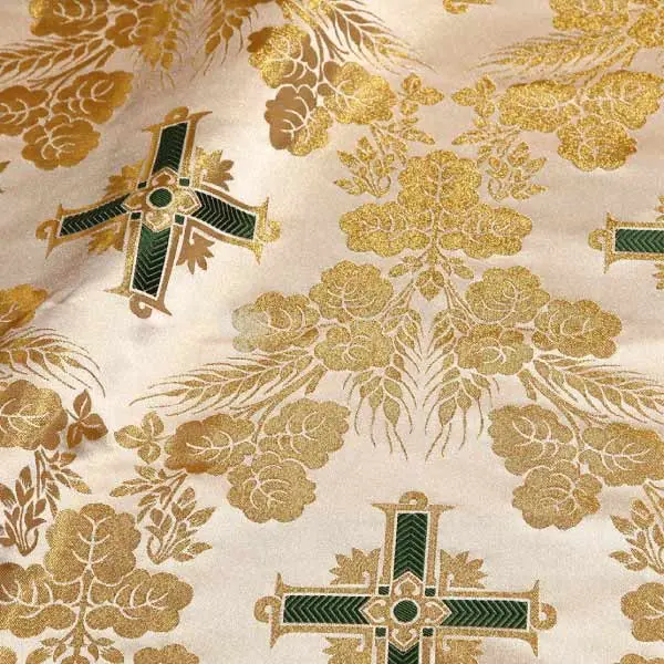 tessuto damascato I 66 106 bianco verde
