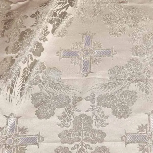 tessuto damascato I 66 107 bianco argento
