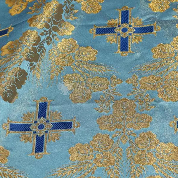 tessuto damascato I 66 116 celeste blu