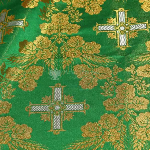 tessuto damascato I 66 117 verde argento