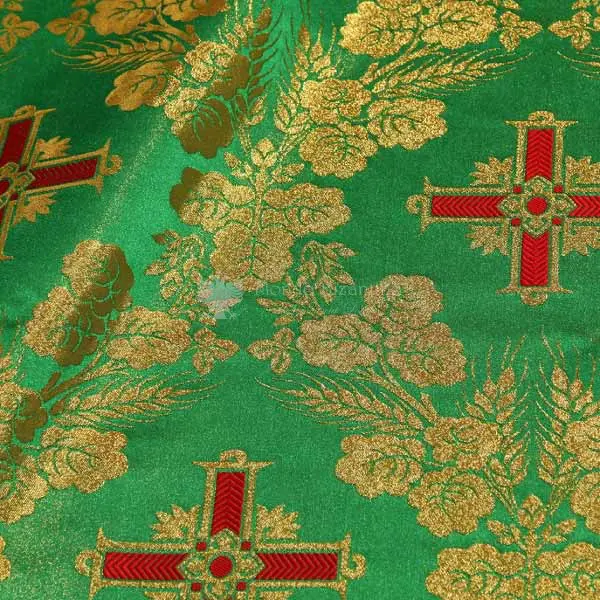 tessuto damascato I 66 118 verde rosso