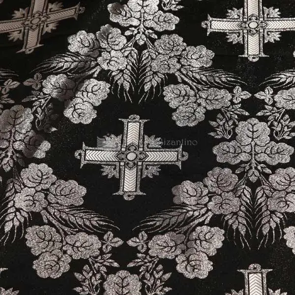 tessuto damascato I 66 120 nero argento