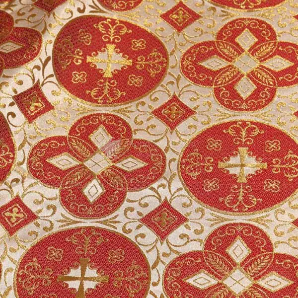 tessuto damascato I 67 108 bianco rosso