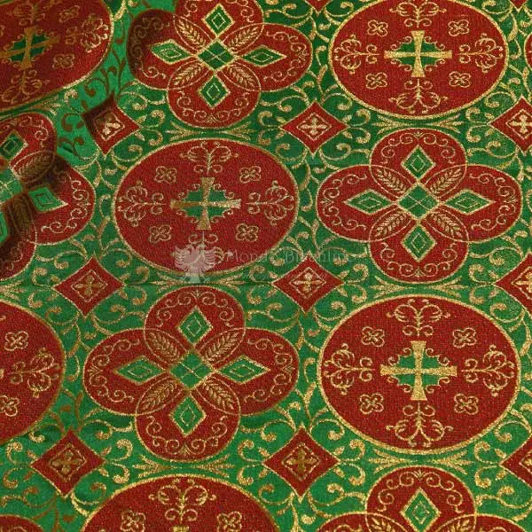 tessuto damascato I 67 115 verde rosso