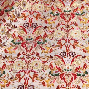 tessuto damascato I 73 102 bianco fiori oro