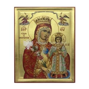 icona serigrafata madre di dio fiore che non appassisce