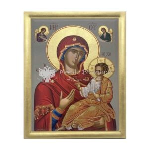icona serigrafata madre di dio odigitria fondo olivastro