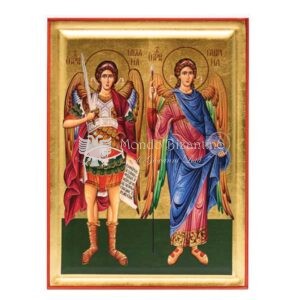 icona serigrafata santi arcangeli michele e gabriele