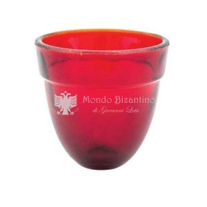 bicchiere in vetro rosso per lampada diam. 65 alt. 65
