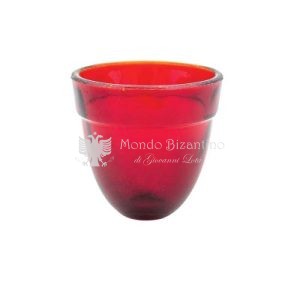bicchiere in vetro rosso per lampada diametro 6 altezza 5.5