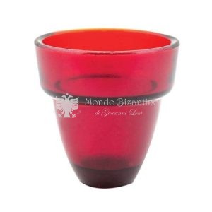 bicchiere rosso in vetro per lampada mis cm 8x8 1