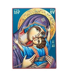 icona dipinta a mano madonna della tenerezza cm 43x31 1