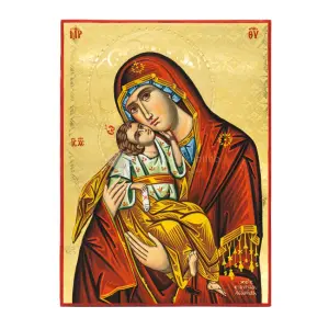 icona madonna della tenerezza fondo oro 24 kt cm 30x22 1